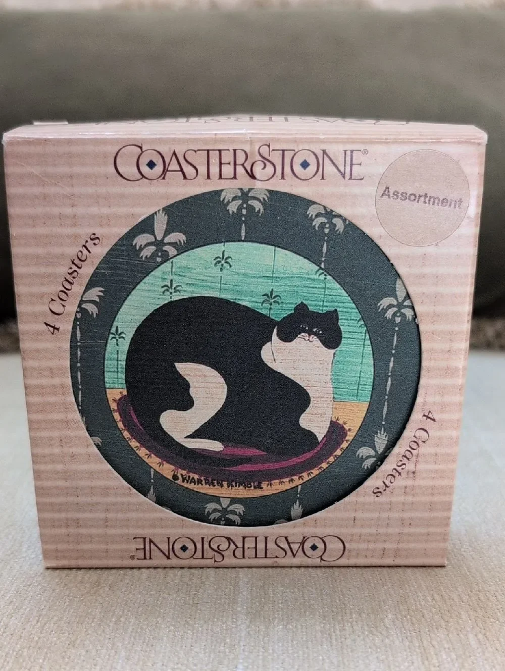 Vintage CoasterStone Warren Kimble Fat Cats Coasters Set of 4
